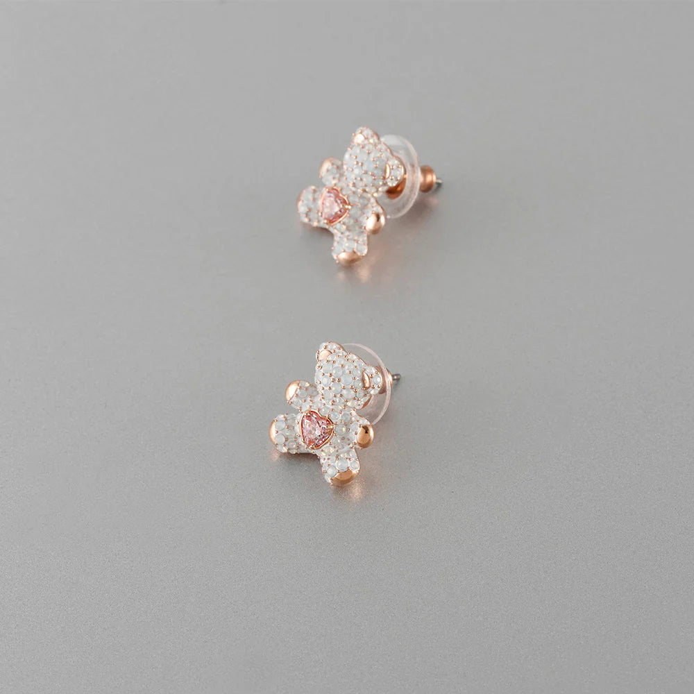 Teddy Pierced Earrings, Multi-colored, Rose-Gold Tone Plated