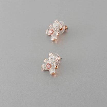 Teddy Pierced Earrings, Multi-colored, Rose-Gold Tone Plated
