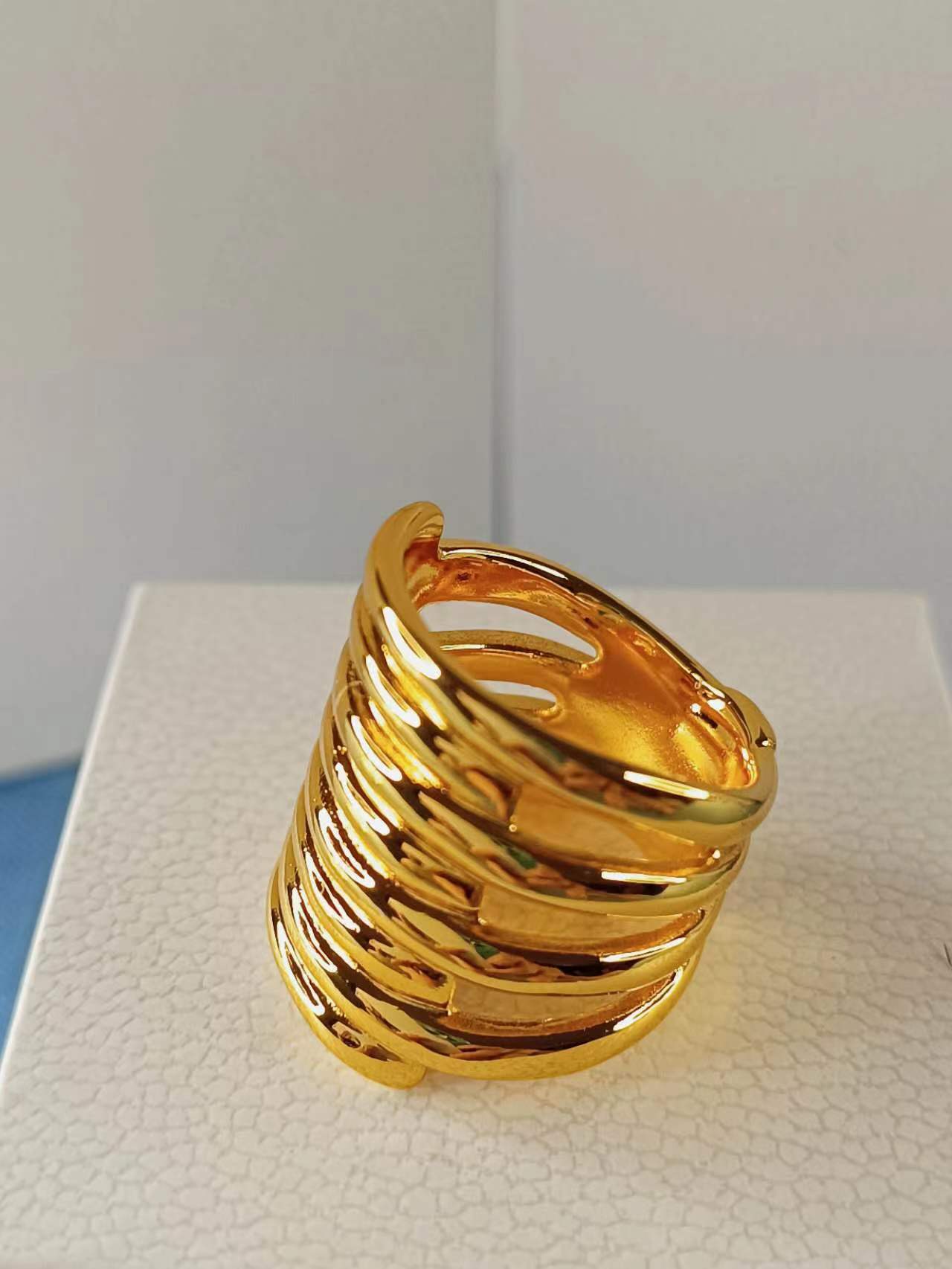 Gold-plated stacking effect ring
