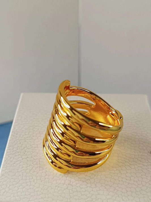 Gold-plated stacking effect ring