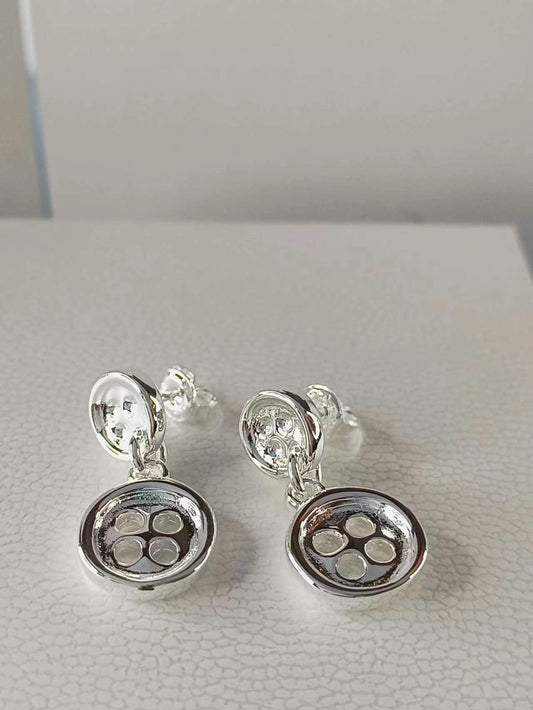 Electroplated 925 Silver Stud Earrings