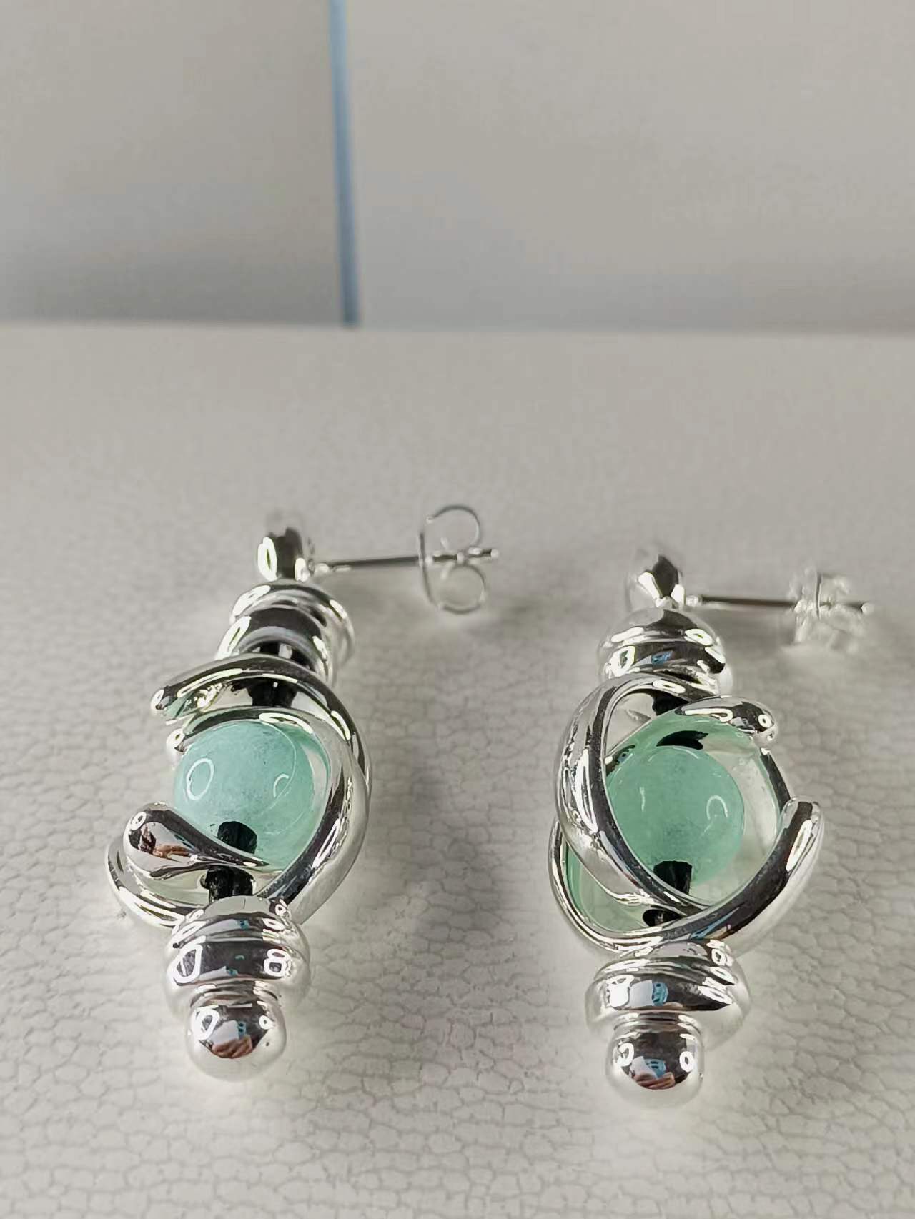 Planets earrings, silver