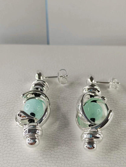 Planets earrings, silver