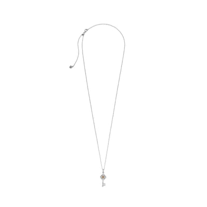Key and Flower Two-Tone Necklace