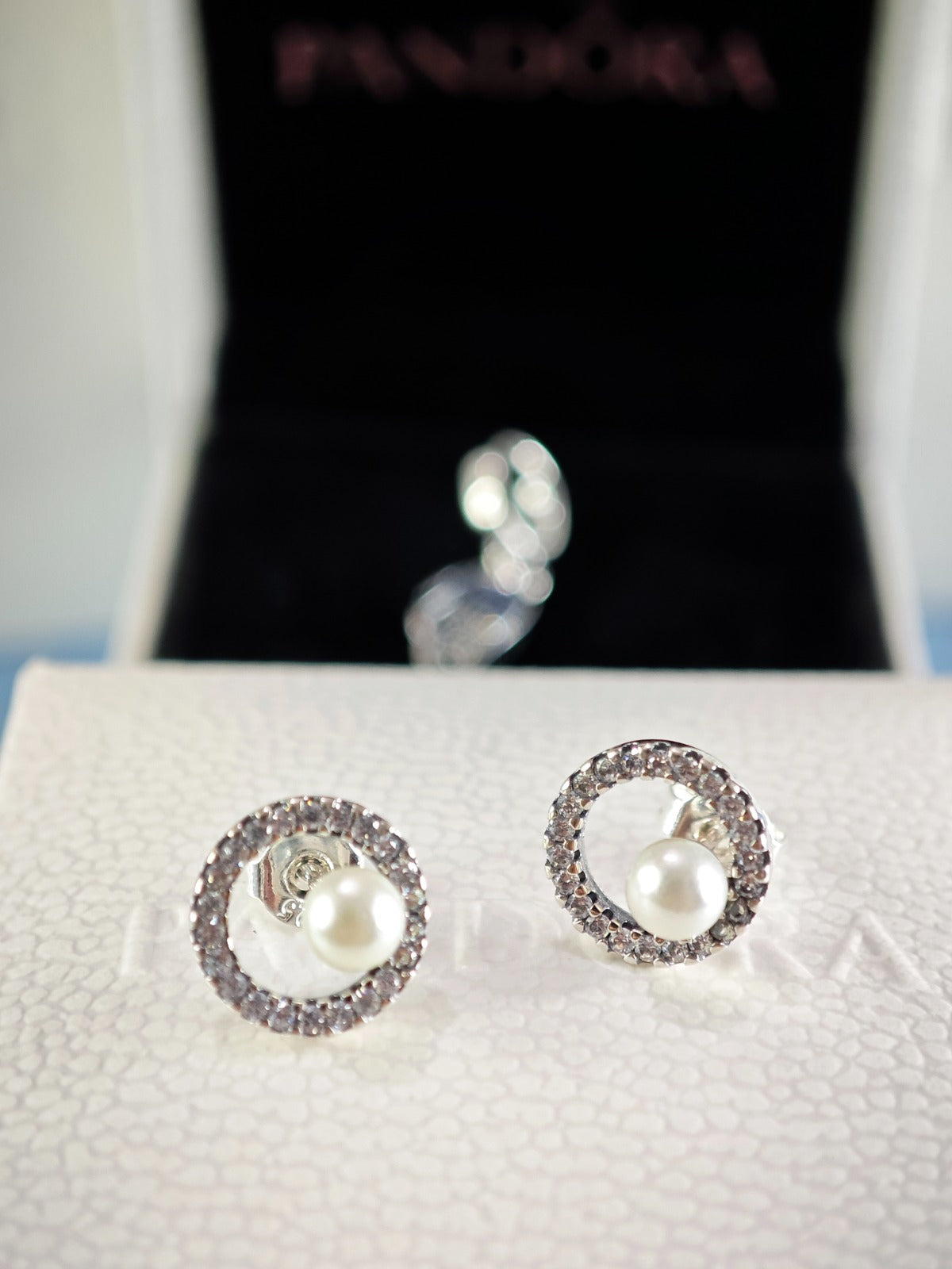 Treated Freshwater Cultured Pearl & Pavé Halo Stud Earrings