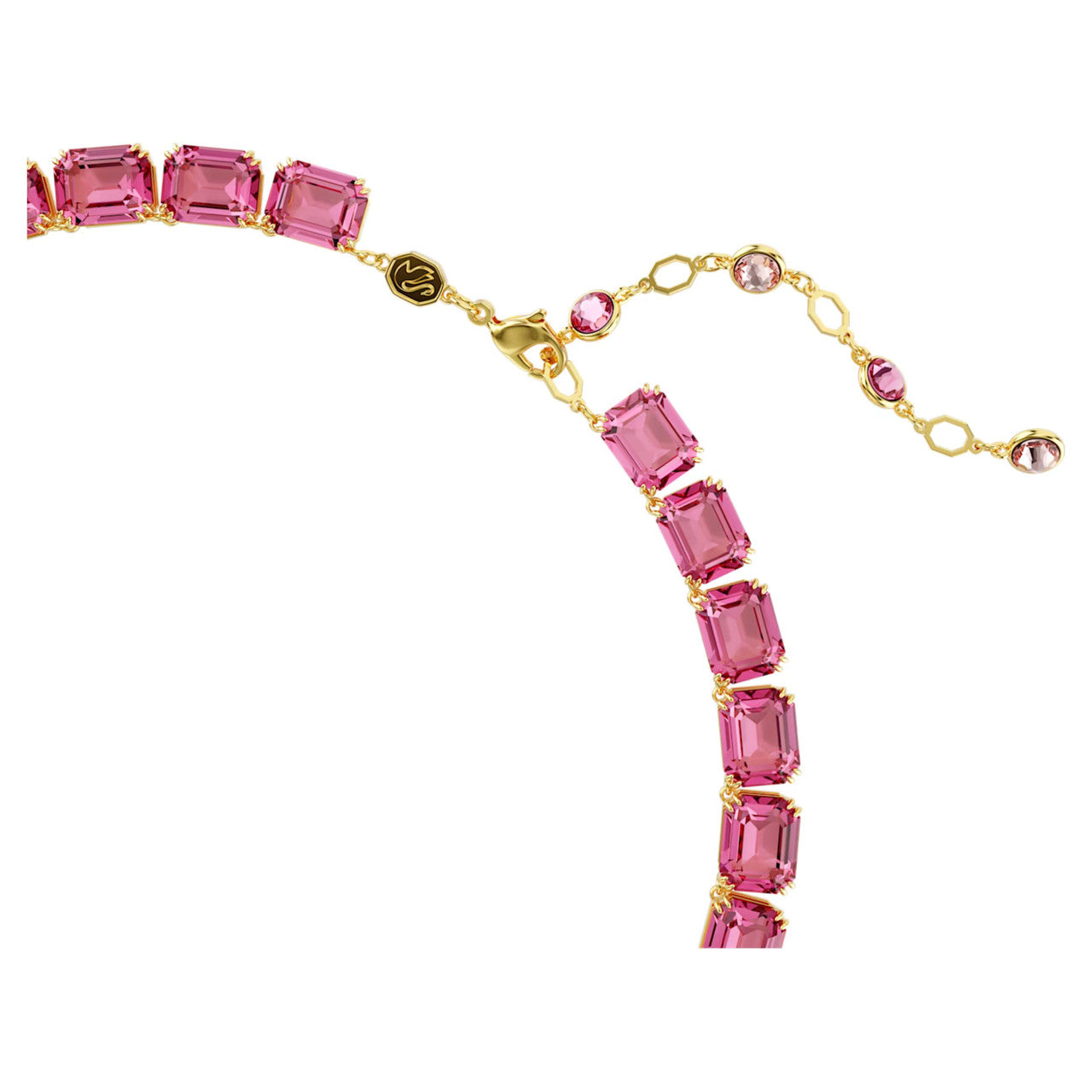 Millenia necklace, Octagon cut, Pink, Gold-tone plated