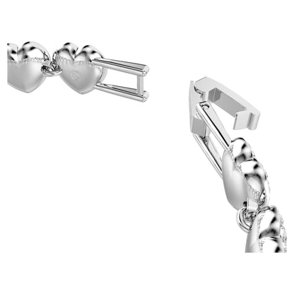 Ariana Grande Tennis bracelet, Mixed cuts, Heart, White, Rhodium plated