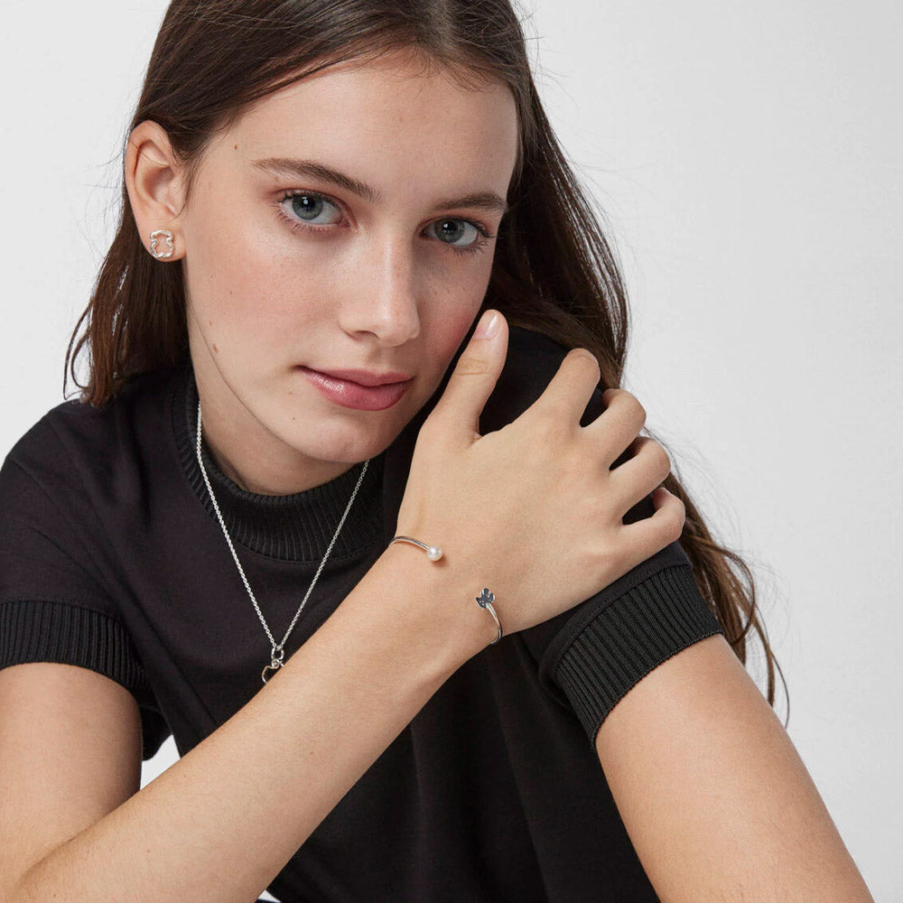 Silver TOUS Sweet Dolls Bracelet with pearl
