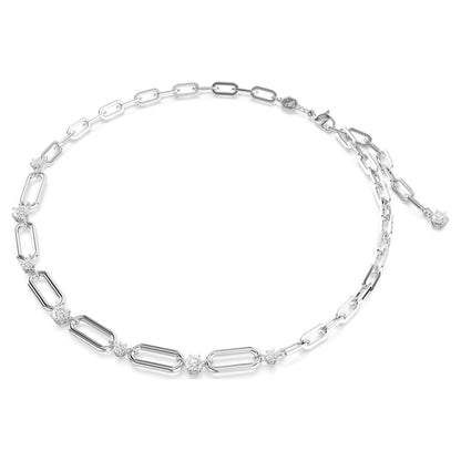 Constella necklace, White, Rhodium plated