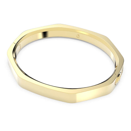 Dextera bangle Octagon shape, White, Gold-tone plated