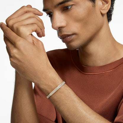 Dextera bangle Octagon shape, White, Gold-tone plated