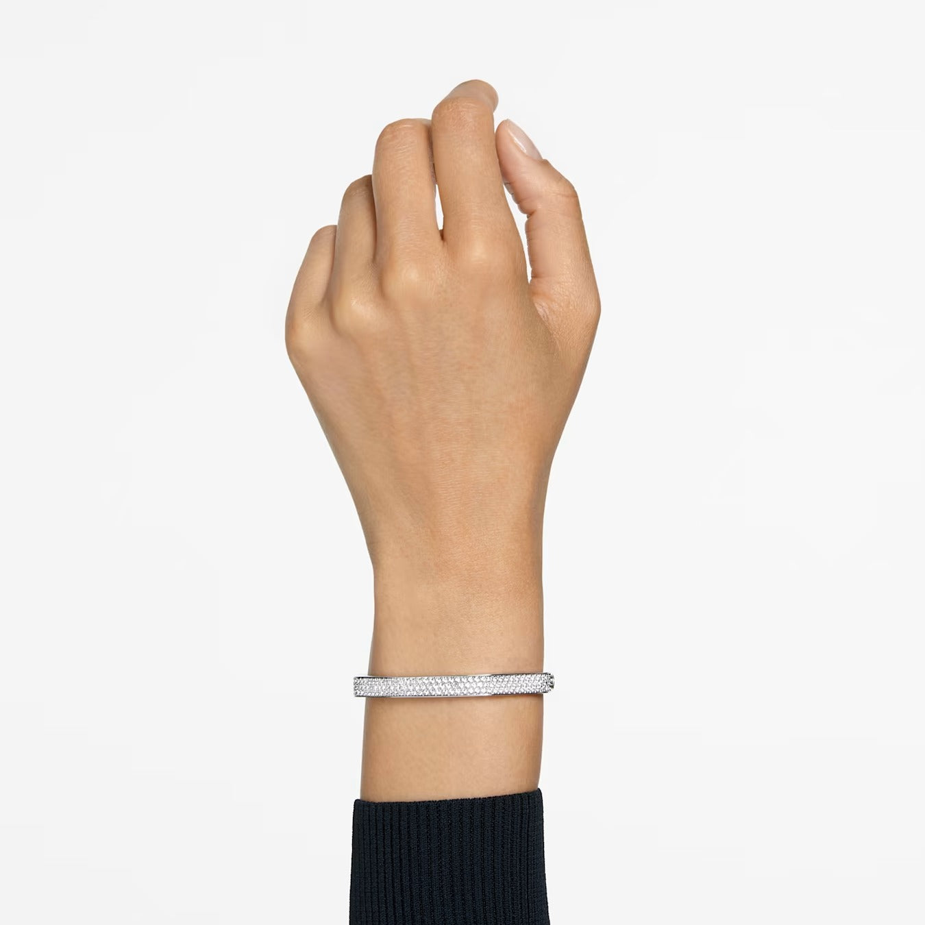 Dextera bangle, Octagon shape, White, Rhodium plated 6.6CM x 5.3CM