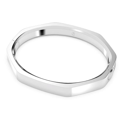 Dextera bangle, Octagon shape, White, Rhodium plated 6.6CM x 5.3CM