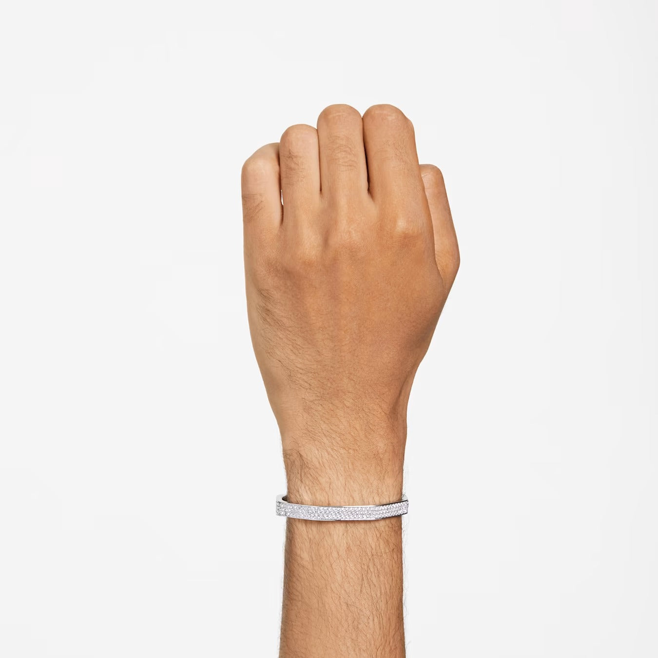 Dextera bangle, Octagon shape, White, Rhodium plated 6.6CM x 5.3CM