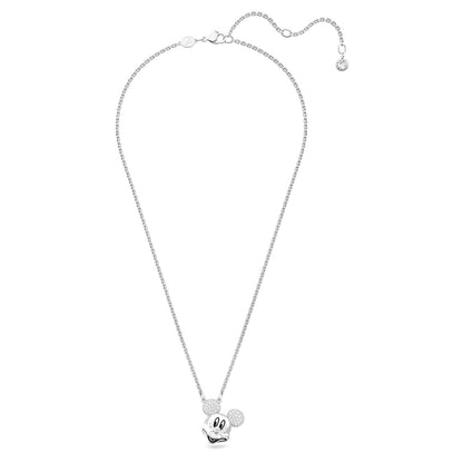 Mickey Mouse pendant Head-shaped, White, Rhodium plated