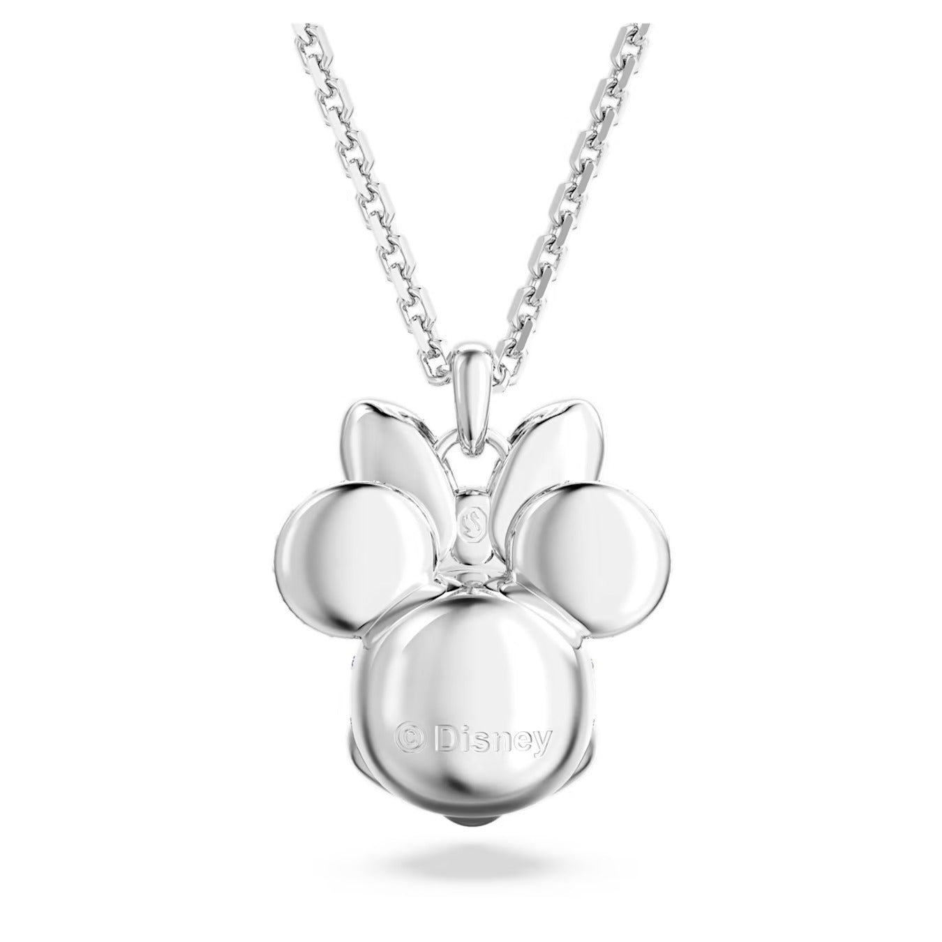 Minnie Mouse pendant Head-shaped, White, Rhodium plated