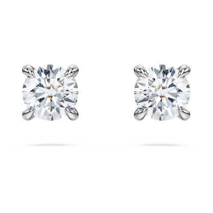 Eternity stud earring, Lab-grown diamonds, Round shape, white gold