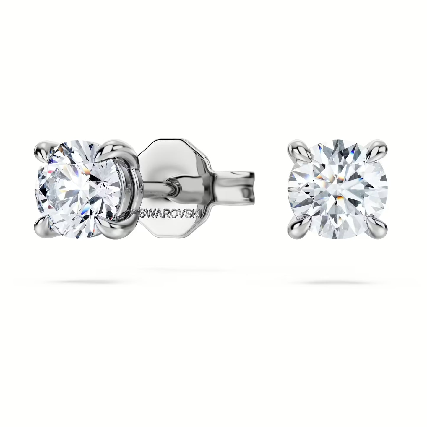 Eternity stud earring, Lab-grown diamonds, Round shape, white gold
