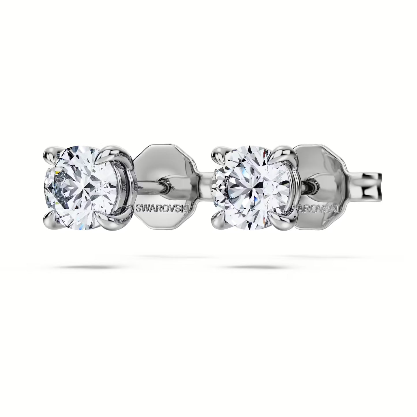 Eternity stud earring, Lab-grown diamonds, Round shape, white gold