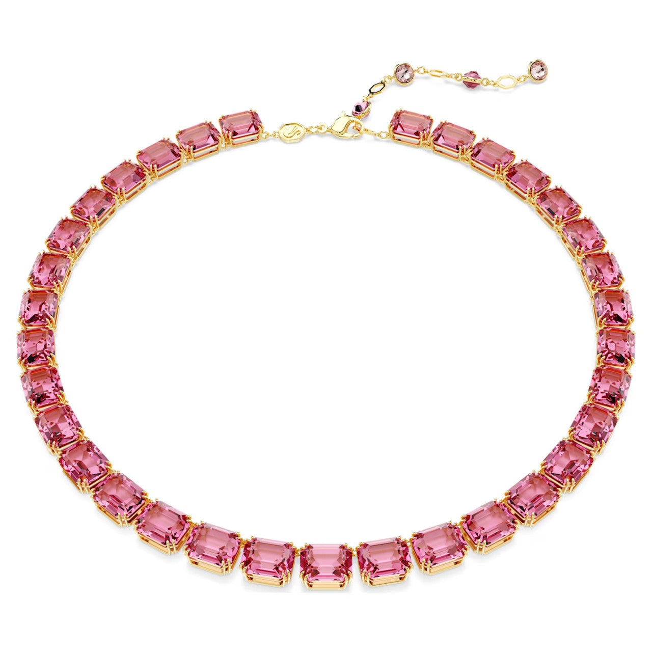 Millenia necklace, Octagon cut, Pink, Gold-tone plated
