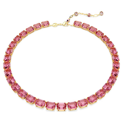Millenia necklace, Octagon cut, Pink, Gold-tone plated
