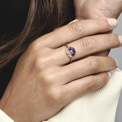 Rose Deep Purple Pansy Ring
