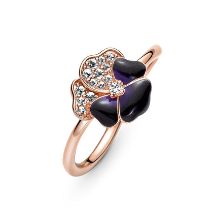 Rose Deep Purple Pansy Ring