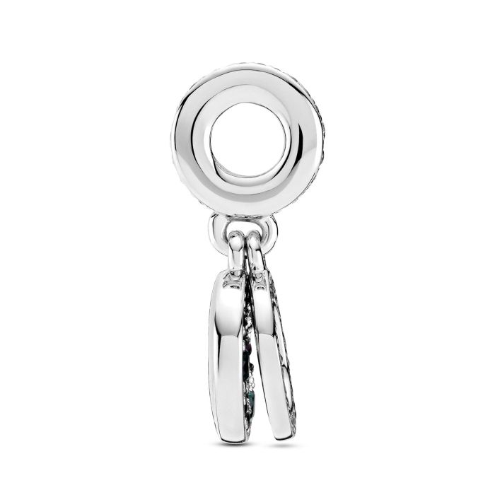 Sparkling Green Disc Double Dangle Charm