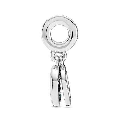 Sparkling Green Disc Double Dangle Charm