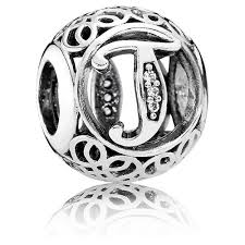 Vintage Letter T Charm with Clear Zirconia