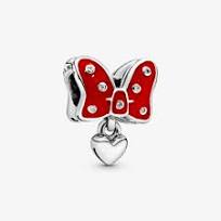 Red Minnie Bow Silver/Enamel Pendant