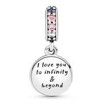 Glittering Infinity Hearts and Stars Dangle