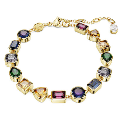 Imber bracelet, Mixed cuts, Multicolored, Gold-tone plated