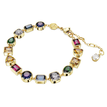 Imber bracelet, Mixed cuts, Multicolored, Gold-tone plated