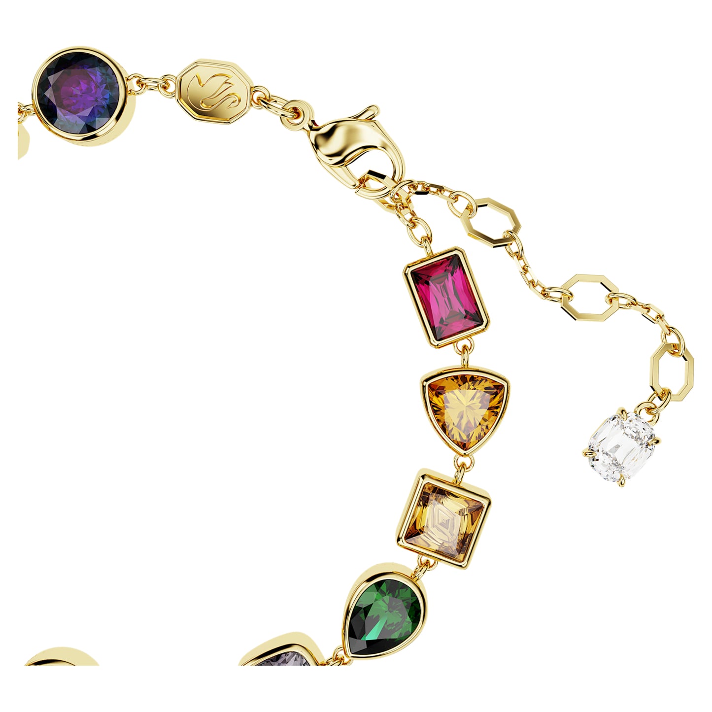 Imber bracelet, Mixed cuts, Multicolored, Gold-tone plated