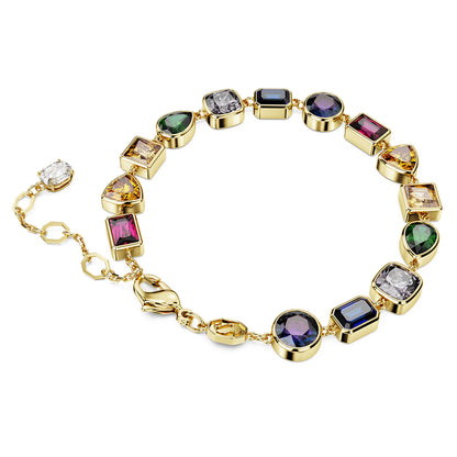 Imber bracelet, Mixed cuts, Multicolored, Gold-tone plated