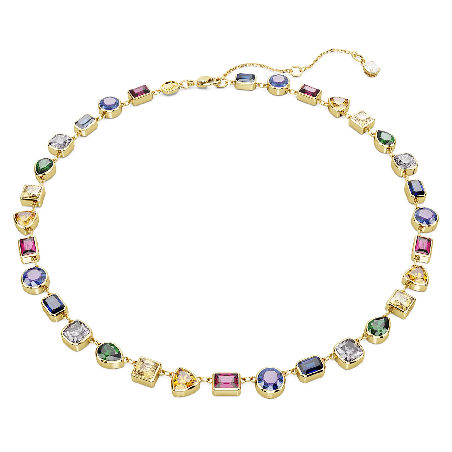 Imber necklace, Mixed cuts, Multicolored, Gold-tone plated