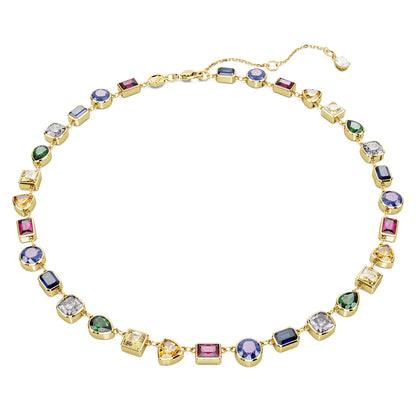 Imber necklace, Mixed cuts, Multicolored, Gold-tone plated