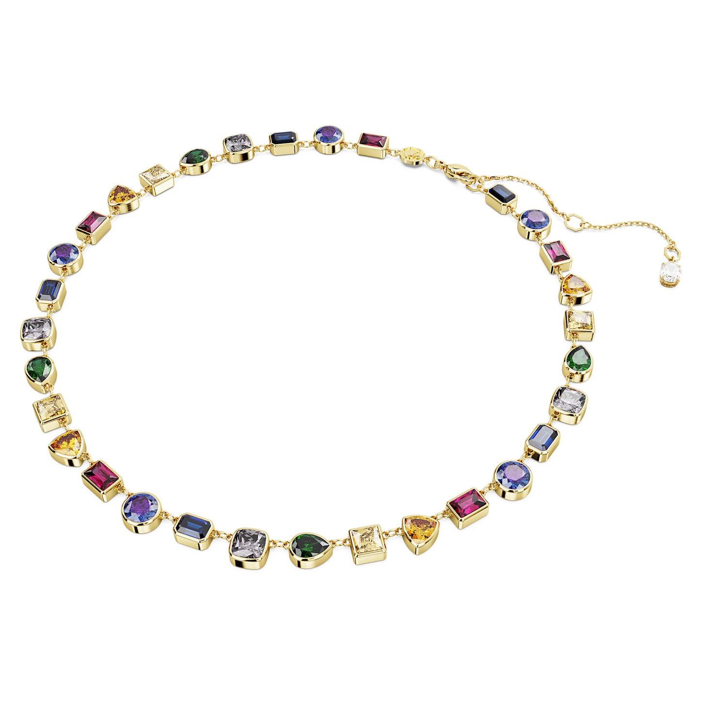 Imber necklace, Mixed cuts, Multicolored, Gold-tone plated