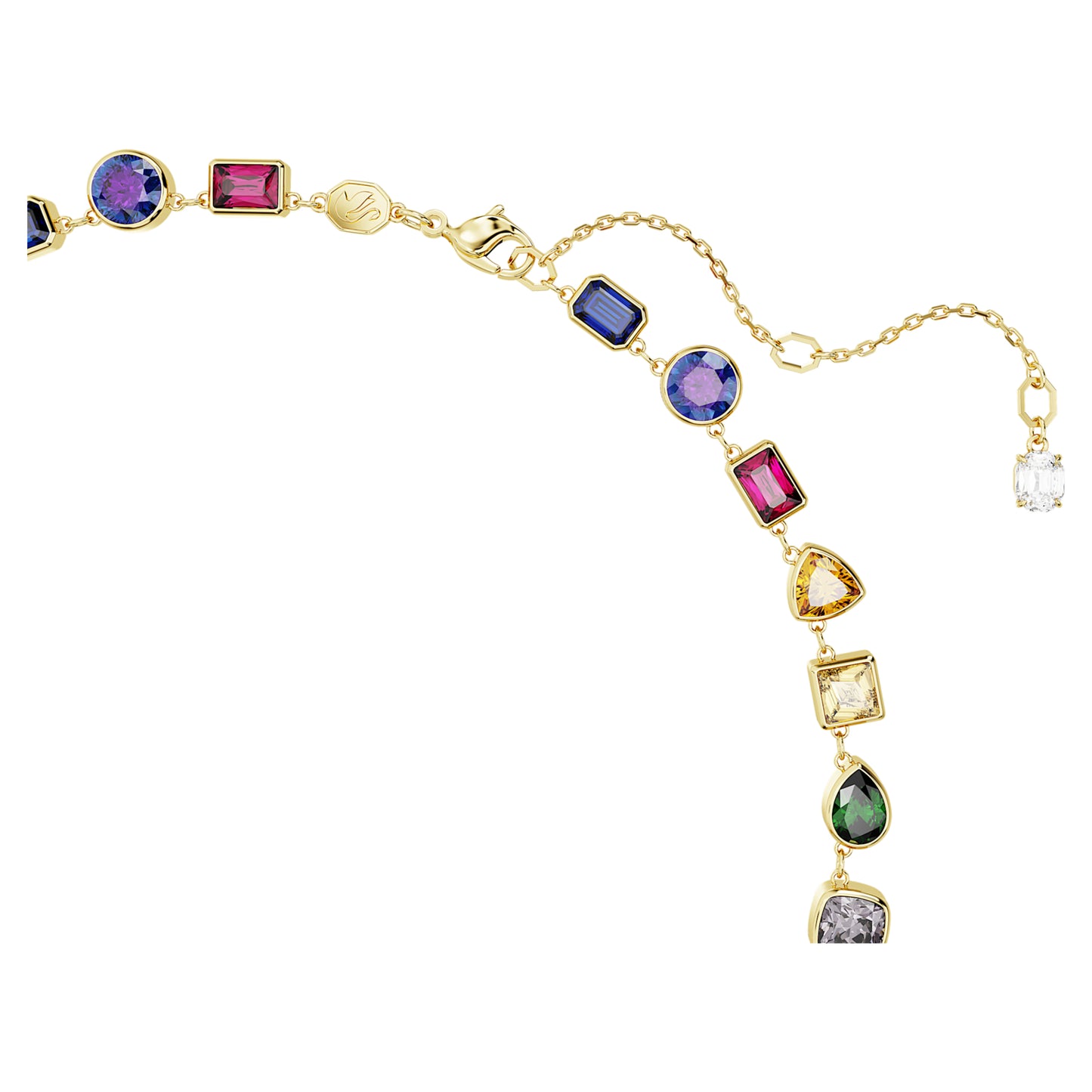 Imber necklace, Mixed cuts, Multicolored, Gold-tone plated