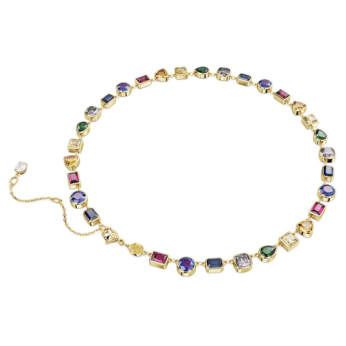 Imber necklace, Mixed cuts, Multicolored, Gold-tone plated