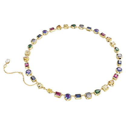 Imber necklace, Mixed cuts, Multicolored, Gold-tone plated