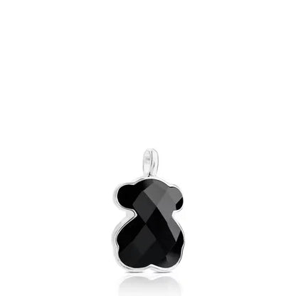 Silver and faceted onyx Color Pendant