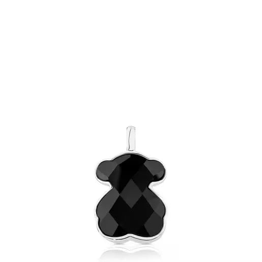 Silver and faceted onyx Color Pendant