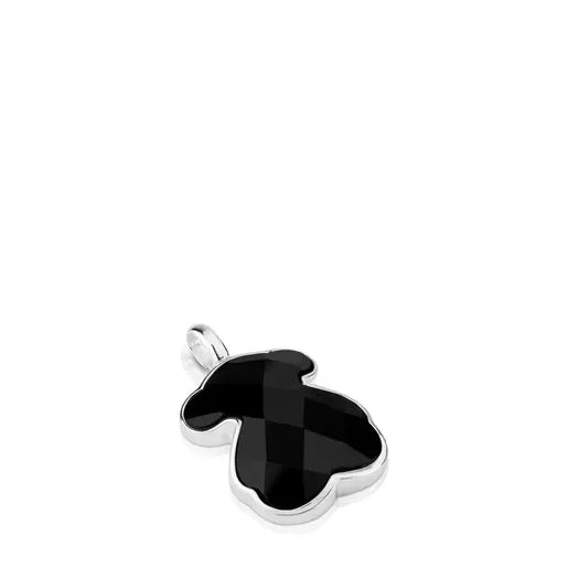 Silver and faceted onyx Color Pendant