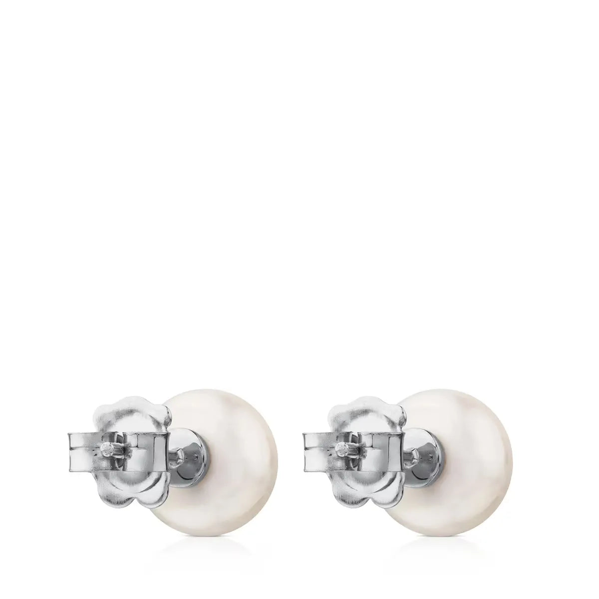 White Gold Puppies Earrings with Diamonds and Pearls