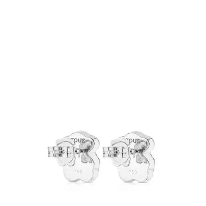 Gold Diamonds Earrings with faceted Onyx Bear motif and diamonds