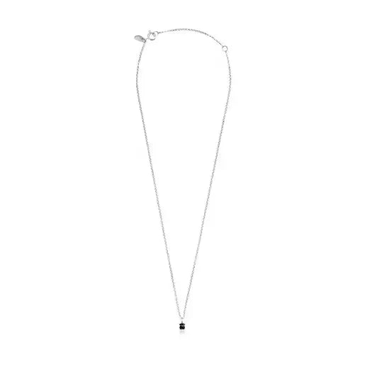 Mini Onix Necklace in Silver with Onyx 0,4cm.