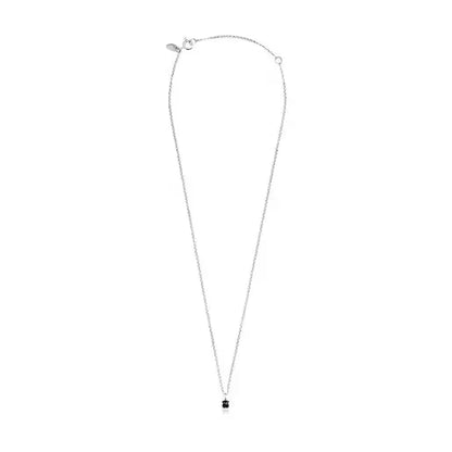 Mini Onix Necklace in Silver with Onyx 0,4cm.