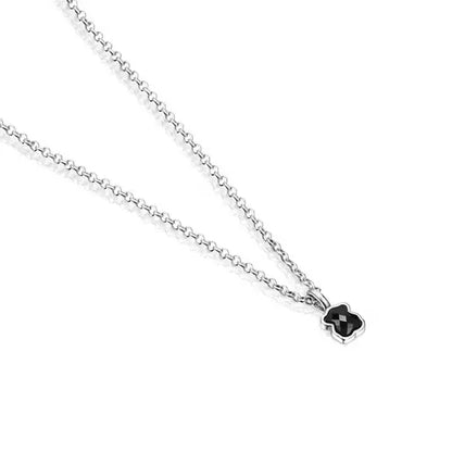 Mini Onix Necklace in Silver with Onyx 0,4cm.